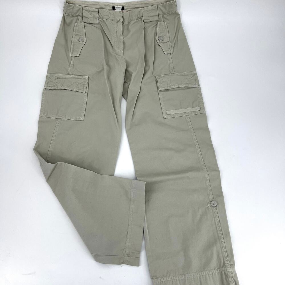 Vintage J. Crew Wide Leg Cargo Khaki Womens Pants Size 10 Preowned